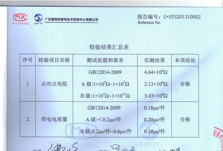防靜電服檢測(cè)報(bào)告