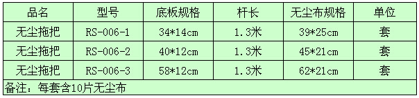 無(wú)塵拖把規(guī)格