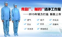 2015年新款食品廠、制藥廠潔凈服，火爆熱銷中！